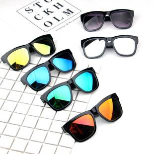 Fashionable children's sunglasses Korean Handsome Men's baby's colorful reflective sunglasses girls fashion glasses UV protection