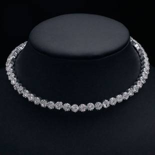 European and American fashion cross-border hot-selling bridal jewelry elegant shiny rhinestone single row collar necklace women's 5425