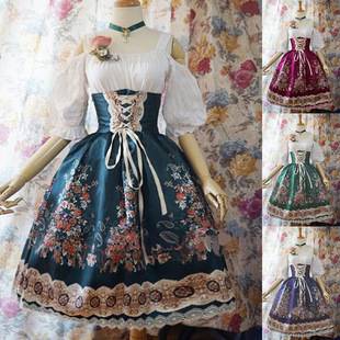 New Retro Sling Elegant Slim Fit dress Amazon European and American Fashion Princess Dress Lolita Retro