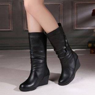Autumn and Winter Fashionable Casual Wedge Non-Slip Women's Boots Mid-Calf Boots Warm Snow Boots Women's Shoes Wholesale Dropshipping