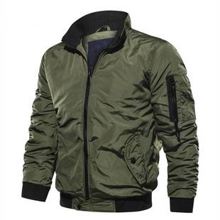 New Casual Young Men's Zipper Jacket Flight Jacket Factory Drop Shipping to Keep Warm