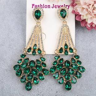 European and American style vintage crystal ladies earrings bridal earrings dress matching accessories female earrings factory direct supply