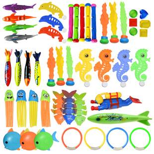 Amazon Cross-Border Summer Swimming Pool Diving Toy Torpedo Water Toy Set with Diving Seaweed