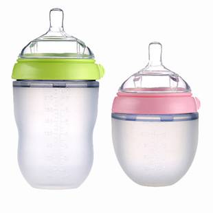 Source manufacturers cross-border American standard baby bottle ultra-wide caliber silicone bottle anti-flatulence anti-fall baby bottle