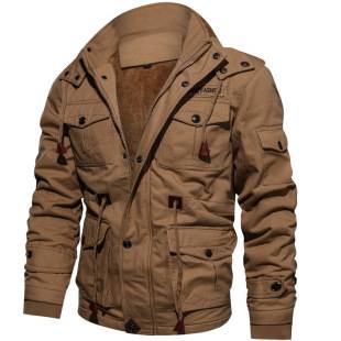 2024 factory direct autumn and winter men's detachable hooded fleece-lined thickened washed coat plus size casual jacket