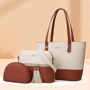 2026 New Model Mother-Daughter Tote Bag Three-Piece Set Single Shoulder Crossbody Handbag Factory Wholesale Cross-Border Shipping