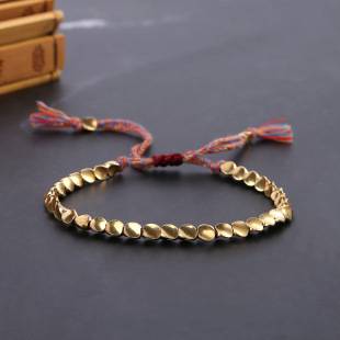 Wound Woven Bracelet Women's Fashion High-end Gift Drawable Shaped Copper Beads Tassel Woven Bracelet