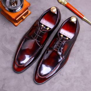 2026 Autumn/Winter Men's Leather Shoes, Cowhide Brand Casual Youth Formal Men's Driving Patent Leather Shiny Leather Cross-Border Men's Shoes