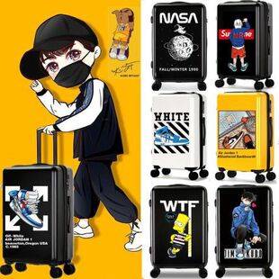24inch Customized Logo Printed Luggage Suitcase for Students, Ladies, and Children; Trendy Travel Suitcase with Wheels