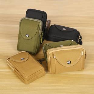Cross-Border Hot-Selling Oxford Cloth Waist Bag Three-Layer Horizontal and Vertical Portable Belt Mobile Phone Cosmetics Bag Customized Wholesale