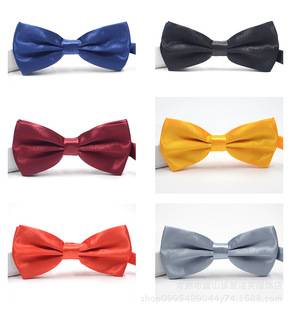 Men's Korean-style dress solid color glossy bow tie fashion men's business gentleman wedding bow tie wholesale multi-color optional