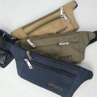 New Men's Canvas Fit Waist Bag Outdoor Sports Multifunctional Crossbody Wallet Outgoing Running Invisible Canvas Bag