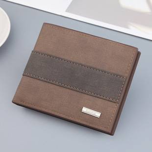 Men's wallet short matte Korean version of wallet gold clip short soft wallet trend zipper bag manufacturers wholesale