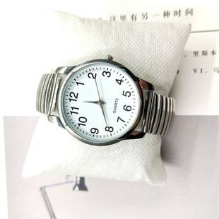 Middle-Aged and Elderly Watches, Elderly Men's Watches, Women's Large Digital Spring Steel Band Couple Quartz Watches Wholesale