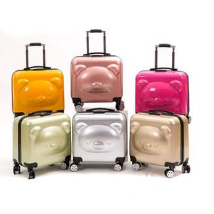 Bear boarding case universal wheel trolley case children's luggage cartoon suitcase 20-inch student gift zipper case