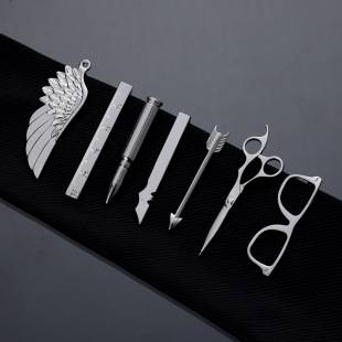 Tie Clip Men's Business Formal Wear Simple Tie Buckle Men's and Women's Pins Professional Korean Style Glasses Collar Clip Silver