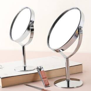828 double-sided metal mirror Round Oval desktop makeup mirror 1:2 enlarged gift Beauty Mirror