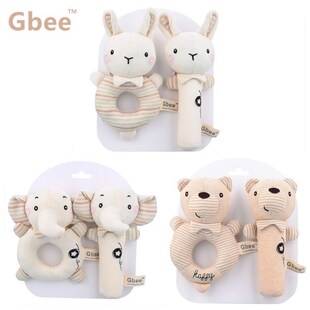 2026Gbee New Cotton Hand Rattle Stick Baby Round Rattle Infant Soothing Toy Rattle Stick Hand Rattle