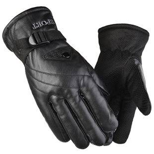 Gloves winter warm leather gloves men's sports plus velvet padded warm riding new motorcycle manufacturers in stock