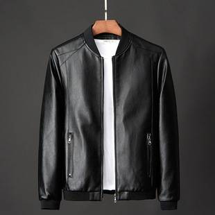 2023 New Leather Jacket Men's Casual Jacket Korean Style Trendyy Slim and Handsome Youth Spring and Autum Motorcycle Jacket