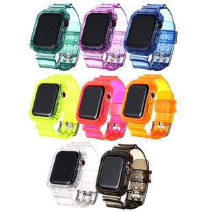 Suitable for Apple Watch Straps, Universal for Apple S12/11/10 Generations, Glacier Transparent Integrated Strap 46mm