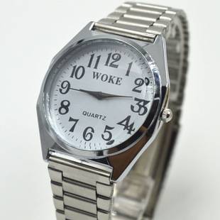 Grip 2035 Iron Movement Simple Old Style Large Character Steel Band Watch Old Couple Watch Men's and Women's Watch Fashion Watch