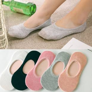 Socks Women's Summer Women's Boat Socks Women's Socks Japanese Style Candy Color Silicone Shallow Mouth Solid Color Women's Invisible Socks Wholesale 502