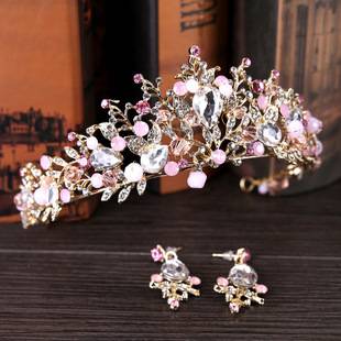Bridal Crown Tiara, High-End Crystal Headband, Princess Dress Tiara, Birthday Crown, Children's Headwear, Cross-Border