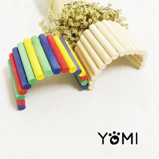 Hamster, Turtle, Squirrel, Golden Hamster, Parrot Hideaway Nest, Shelter House, Arch Bridge Toy, Bird Wooden Colorful Model