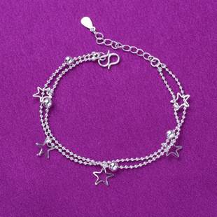 Hot Selling Bracelet Chain Anklet Korean Style Fashion Women's Double Layer Star Bracelet Foreign Trade Daily Jewelry Wholesale Factory