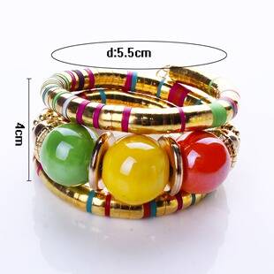 Women's Creative Bracelet Multi-layer Jewelry Cross-border Personality Bracelet Round Bead Spacer Bracelet Exaggerated Bracelet