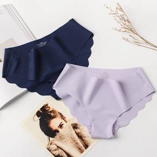 Ice Silk Underwear for Women, Large Size, One-Piece, Seamless, Pure Cotton Crotch, Sexy Low-Waist Briefs, Cotton Lining, Thin Style