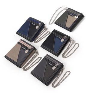 Jamie Road Korean-style 30% Fold Short Canvas Casual Wallet Young Boys High School Students Zipper Wallet Simple Fashionable