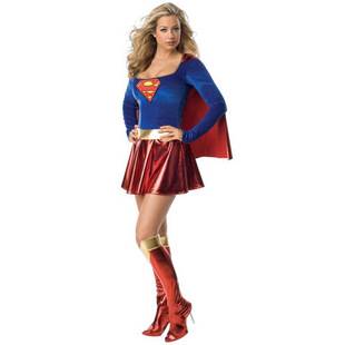 European and American Halloween Sexy Patent Leather Cloak Female Superman Costume cosplay Superman Costume Role-playing Uniform