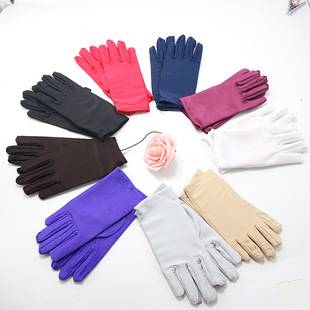 High stretch Spandex gloves outdoor summer men's and women's driving jewelry dance Spring and Autumn sunscreen etiquette gloves wholesale
