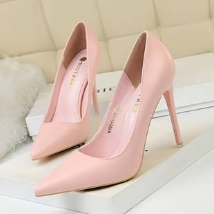 9511-17 Korean Style Fashionable Simple Women's Shoes Slimming Look High Heels Stiletto Super High Heels Shallow Mouth Pointed Toe Sexy Shoes
