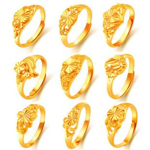 Alluvial Gold Ring for Women That Will Not Fade for a Long Time, Niche Sweet Imitation Gold Open Ring for Women, Copper Alloy Accessories, New Product Wholesale