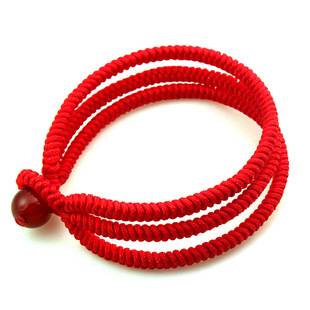 Natural Red Agate Diamond Knot Sansheng Rope Benmingnian Red Rope Men's and Women's Children's Bracelet Donghai Crystal Wholesale