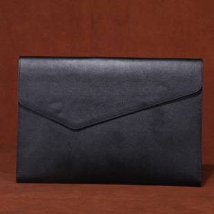 Bag A4 Genuine Leather Document Bag, Cowhide Document Bag, Casual Business Large-Capacity Magnetic Closure File Bag, Vintage Briefcase