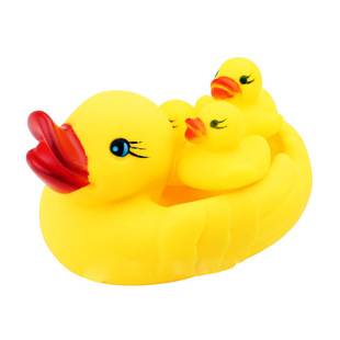 Squeeze Yellow Duck Bath Toy for Children and Babies, Swimming and Splashing Duck, Squeaky Rubber Toy, Little Duckling