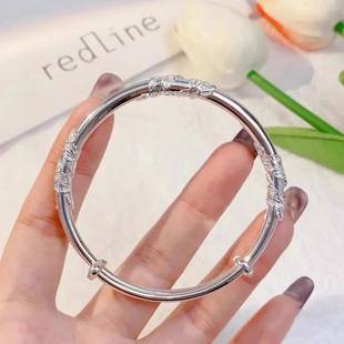 Light luxury flower bracelet female solid young niche design push pull ancient style bracelet for girlfriend birthday