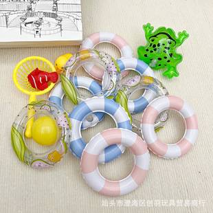 Shake Tone Same Turtle Swimming Ring Water Play Toy Watermelon Ice Cream Cup Holder Base Inflatable Mini Swimming Ring Decoration
