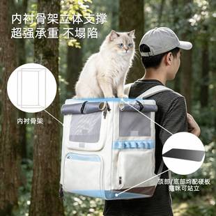 Portable large-capacity space capsule cat bag for outings, Oxford cloth lightweight breathable pet backpack