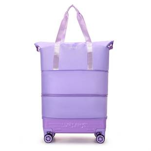 New Style Travel Bag with Pull Rod and Wheels, Durable, Simple, High-End Trendy Travel Bag, Foldable Expansion Storage Bag