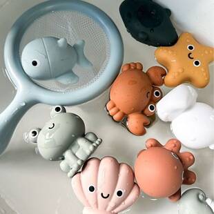 Baby bath toys, waterproof, non-leakable, slide, floating, swimming, infant bath play, water play, net, small boat