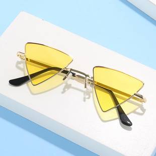 European and American Fashion Sunglasses, Aliexpress and Amazon Cross-Border Models, Unisex Punk Triangular Sunglasses for Sun Protection