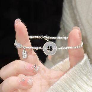 Gift for Mom: 2026 New Model of Niche New Chinese-Style Exquisite Bracelet with Silver Fragments for Good Luck and Safety, Suitable for Female Friends