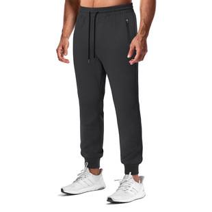 Cross-border new European-style men's casual pants, versatile solid-color fitness and sports long pants, men's zip-up jogger sweatpants