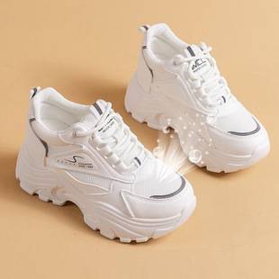 Foreign Trade Cross-Border Height-Increasing Mesh Dad Shoes for Women, Spring and Summer New Versatile Thick-Soled Non-Slip Breathable Mesh Shoes