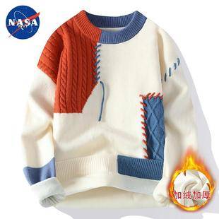 Nasa Brand Autumn and Winter Warm High-Quality Knitwear Knitwear Men's Classy Trendyy Versatile Casual Knitwear